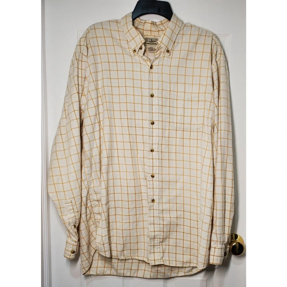 L.L.Bean Men’s XL Regular Button-Down Shirt 100% Cotton Plaid Long Sleeve Casual - Picture 1 of 12
